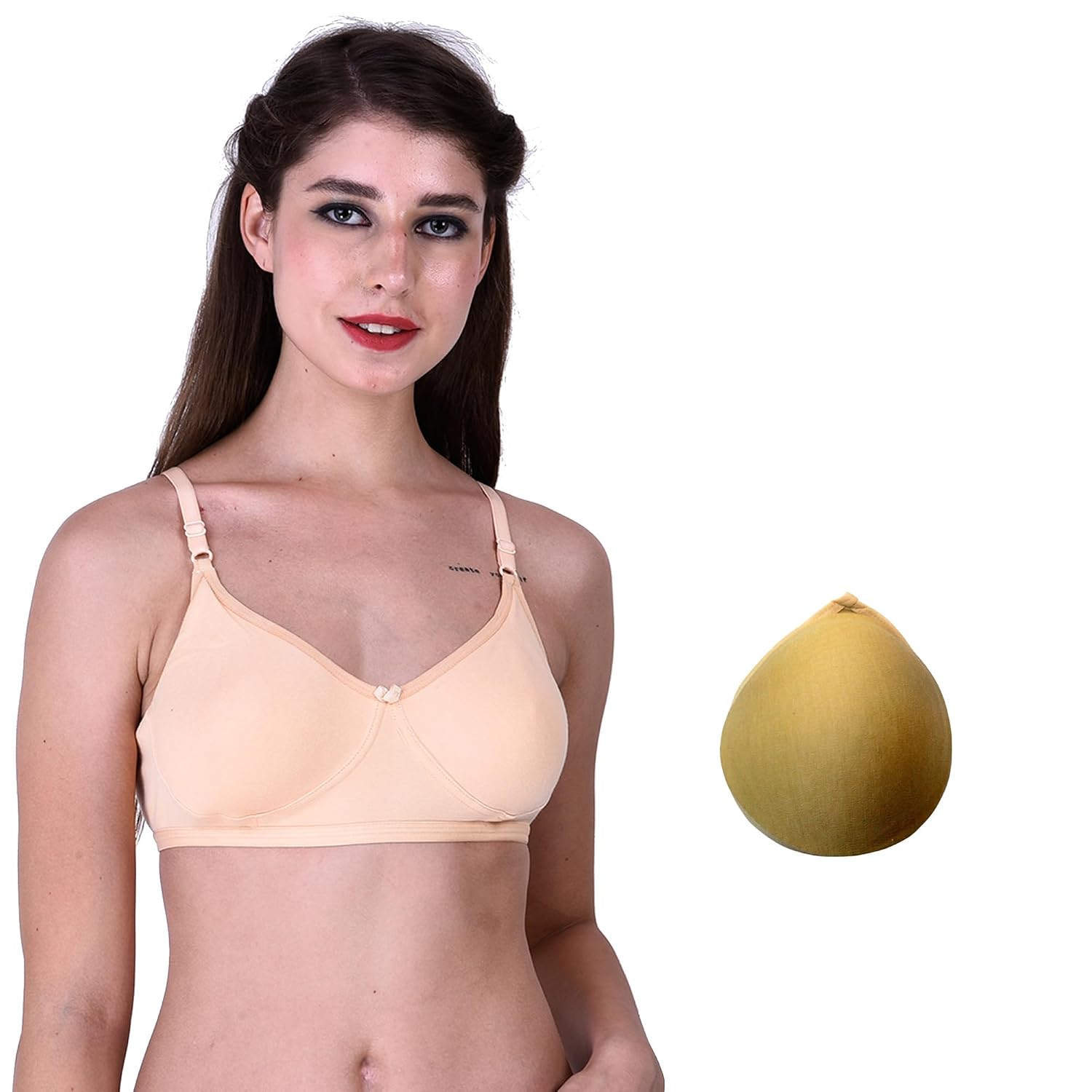 BENCOMM Mastectomy Cancer Pocket Skin Beige Bra with one Micro Fiber Filled Adjustable Pad | Cotton Bra - Review, Price and Buying Guide