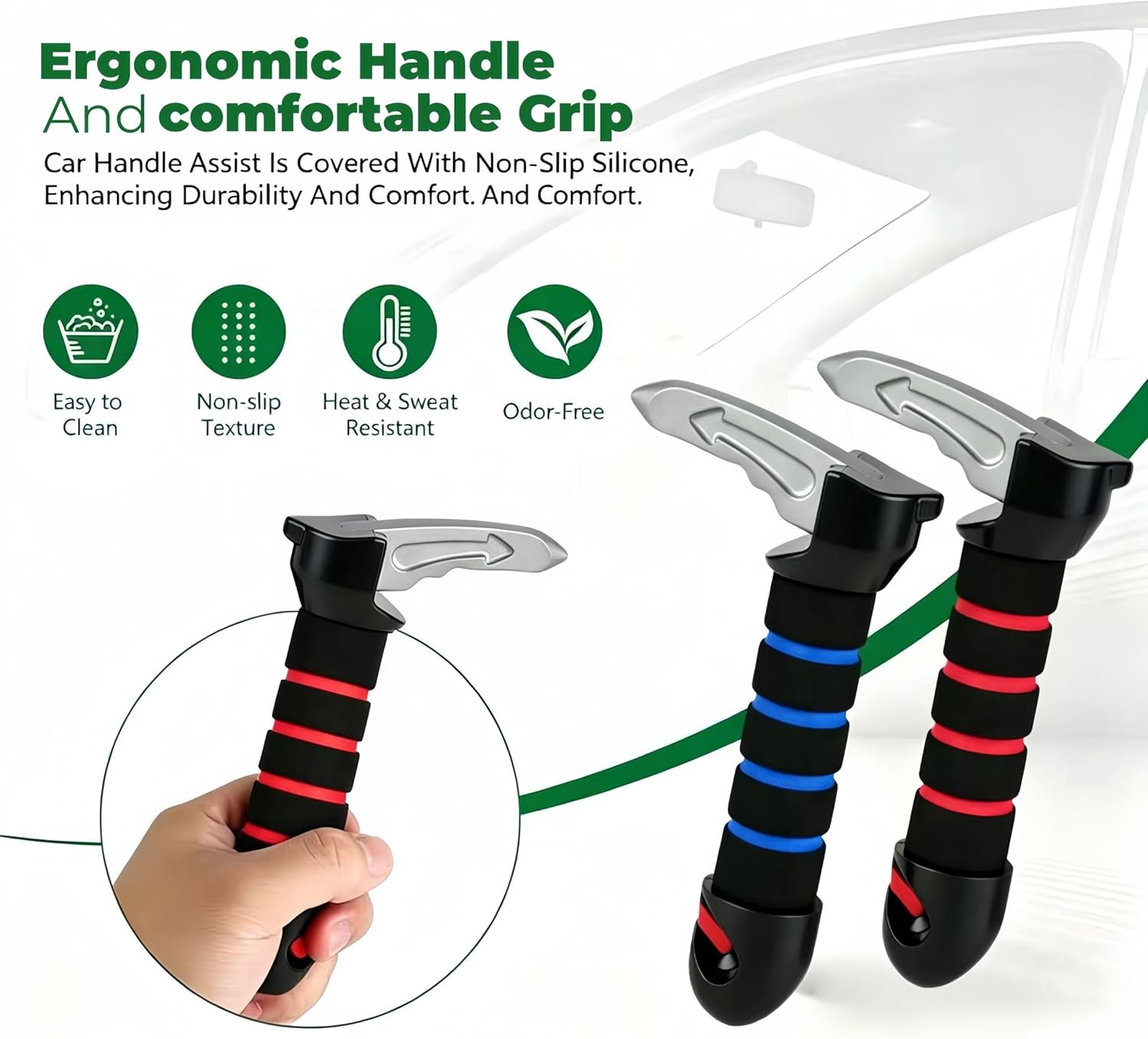 Car Handle Assist for Elderly -2 Pack Car Door Handle for Elderly & Seniors & Handicap - Multifunction Car Armrest Portable Bar