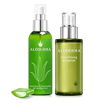 Aloderma Aloe Nourishing Set - Firming Moisturizer, Botanical Hydrating Mist
