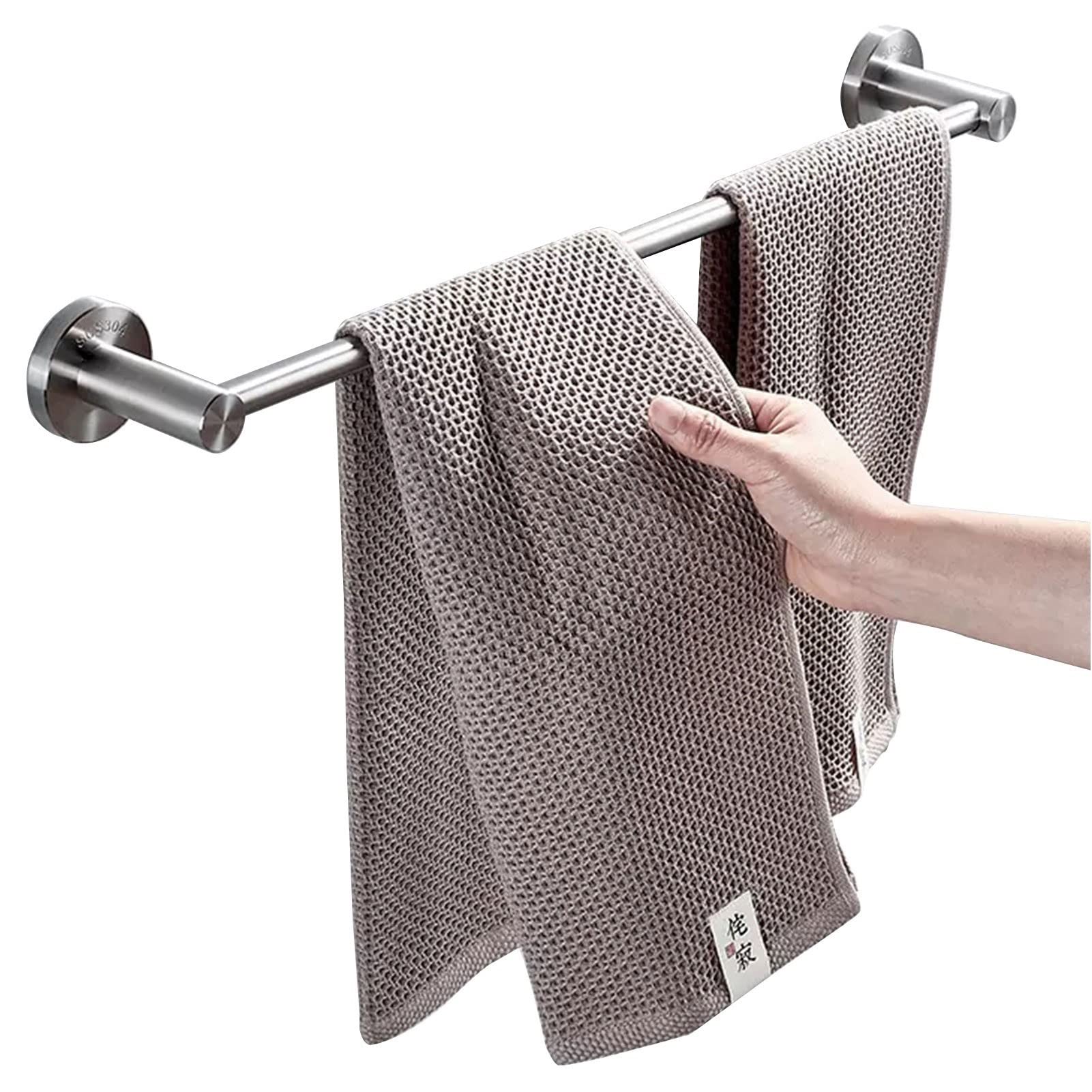 LMYSXAOZ Wall Mounted Towel Rail Bath Silver Holder Stainless Steel Bar for Kitchen Toilet Hotel Accessory-30-120cm (Size : 50cm)