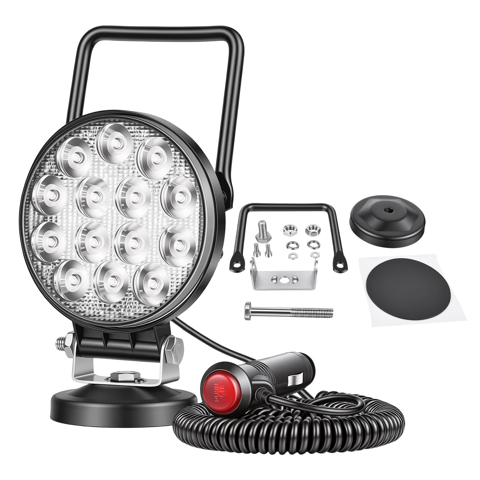 RIGIDON 1x 10 cm 4 pouces 42W rond lampe de travail portable allume-cigare