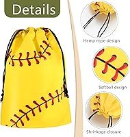 Vista 3 de Silkfly Paquete de 50 bolsas de softbol con cordón para aperitivos, bolsas de plástico para regalo, regalos de fiesta para suministros de fiesta