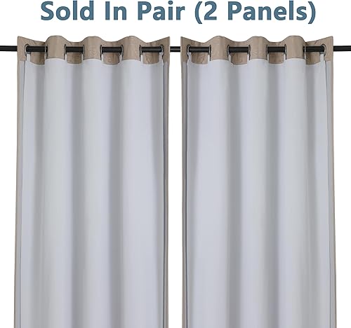 Miniatura 6 de Chyhomenyc 2 paneles de cortinas 100% opacas, forro opaco 100% oscurecimiento para cortinas de 84 pulgadas, cada uno de 50 pulgadas de ancho x 80