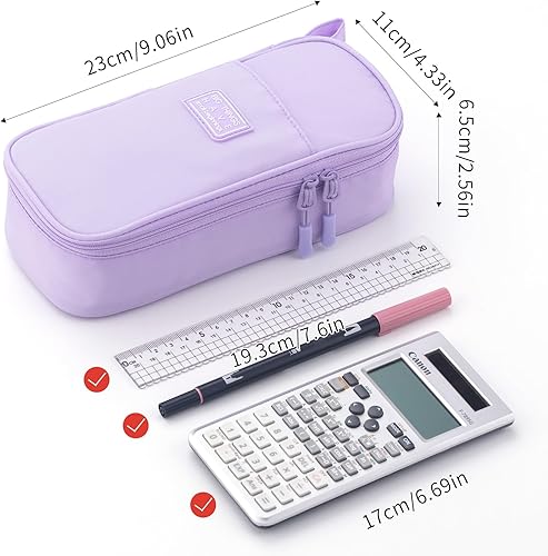 Miniatura 5 de CICIMELON Estuche duradero para lápices, bolsa de almacenamiento grande para suministros escolares, oficina, universidad, adolescentes, niñas,