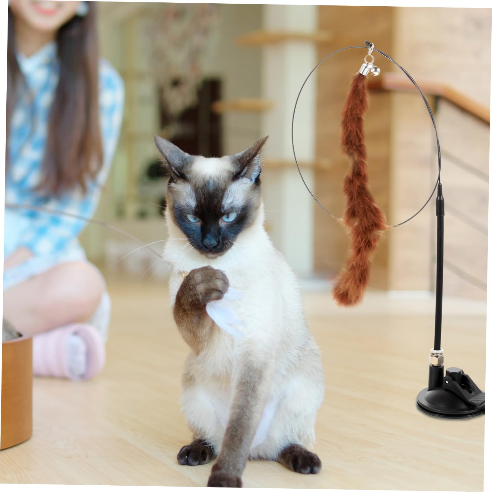 Yardwe Lot De 3 Jouets Interactifs pour Chat Mignons en Peluche avec Clochettes Et Bâtons pour Samuser en Intérieur 6 Pièces X 3