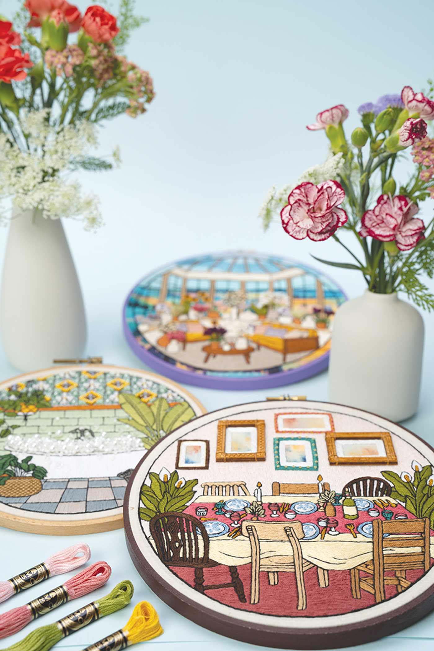 Embroidered Interiors: Stitch 11 Charming Spaces; Skill-Building Techniques