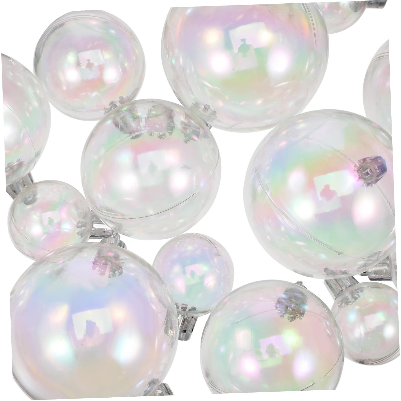 MAGICLULU 18pezzi Palline di Natale Trasparenti in Plastica Ornamentali da Appendere per Albero di Natale Dimensioni per Decorazioni Festive Casa