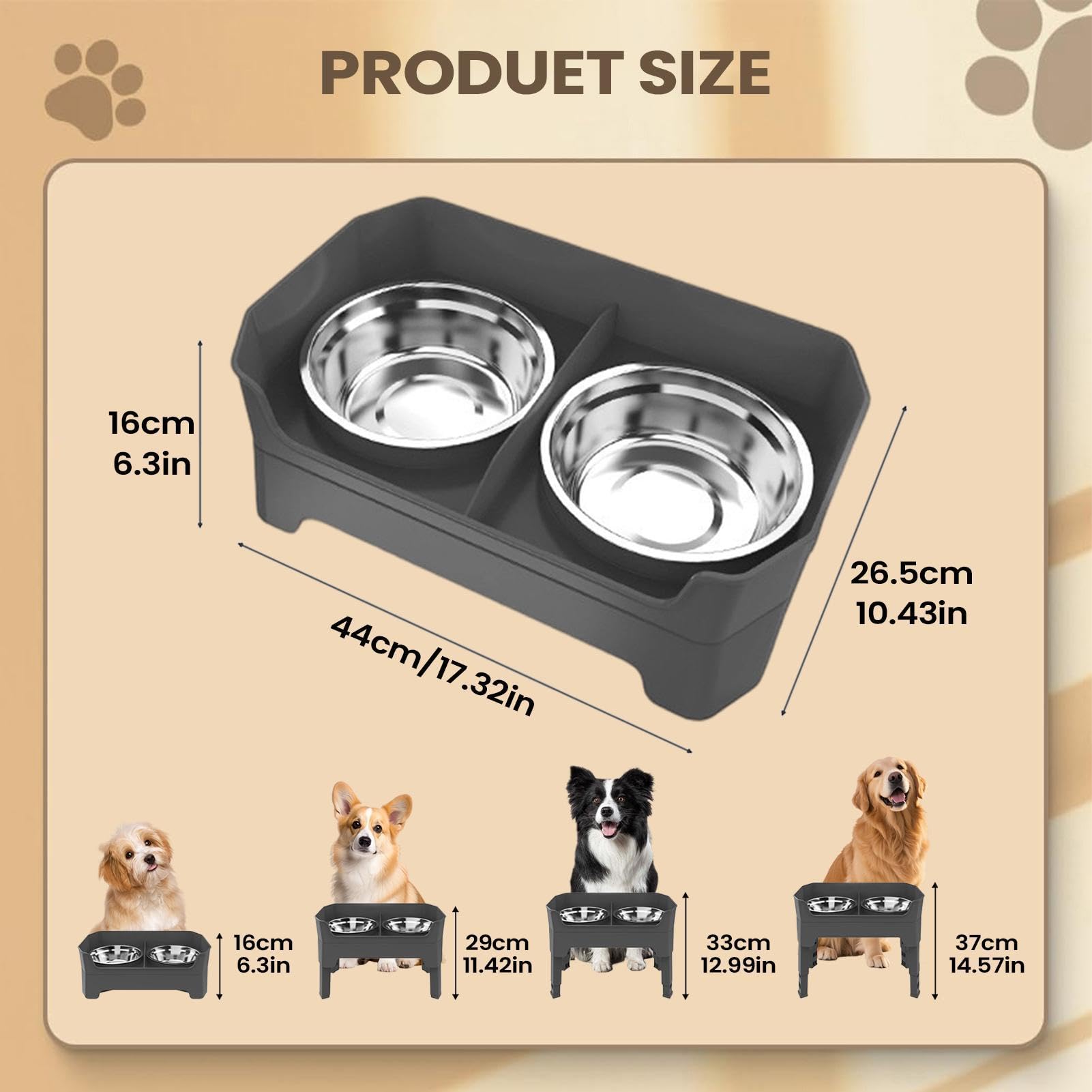 s Elevados Para Gatos Antiderrame de Acero Inoxidable | s Con Soporte Cachorros Comer Beber Entrenamiento Cocina Al Aire Libre Viajes Camping Patio Trasero Jardin Exterior
