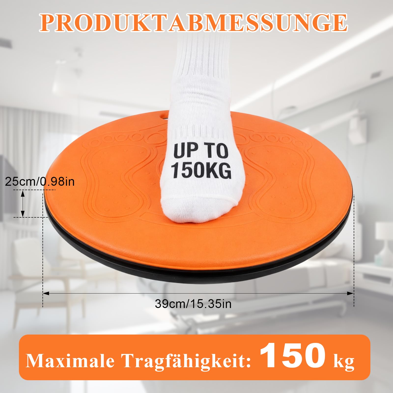 Drehscheibe Umsetzhilfe Für Ältere Und Behinderte Patienten Unterstützt bis 150 Kg, 360° Rotations Transferbrett, Mobilitätshilfe für Häusliche Pflege, Patientenversorgung Umsetzhilfe (Orange)