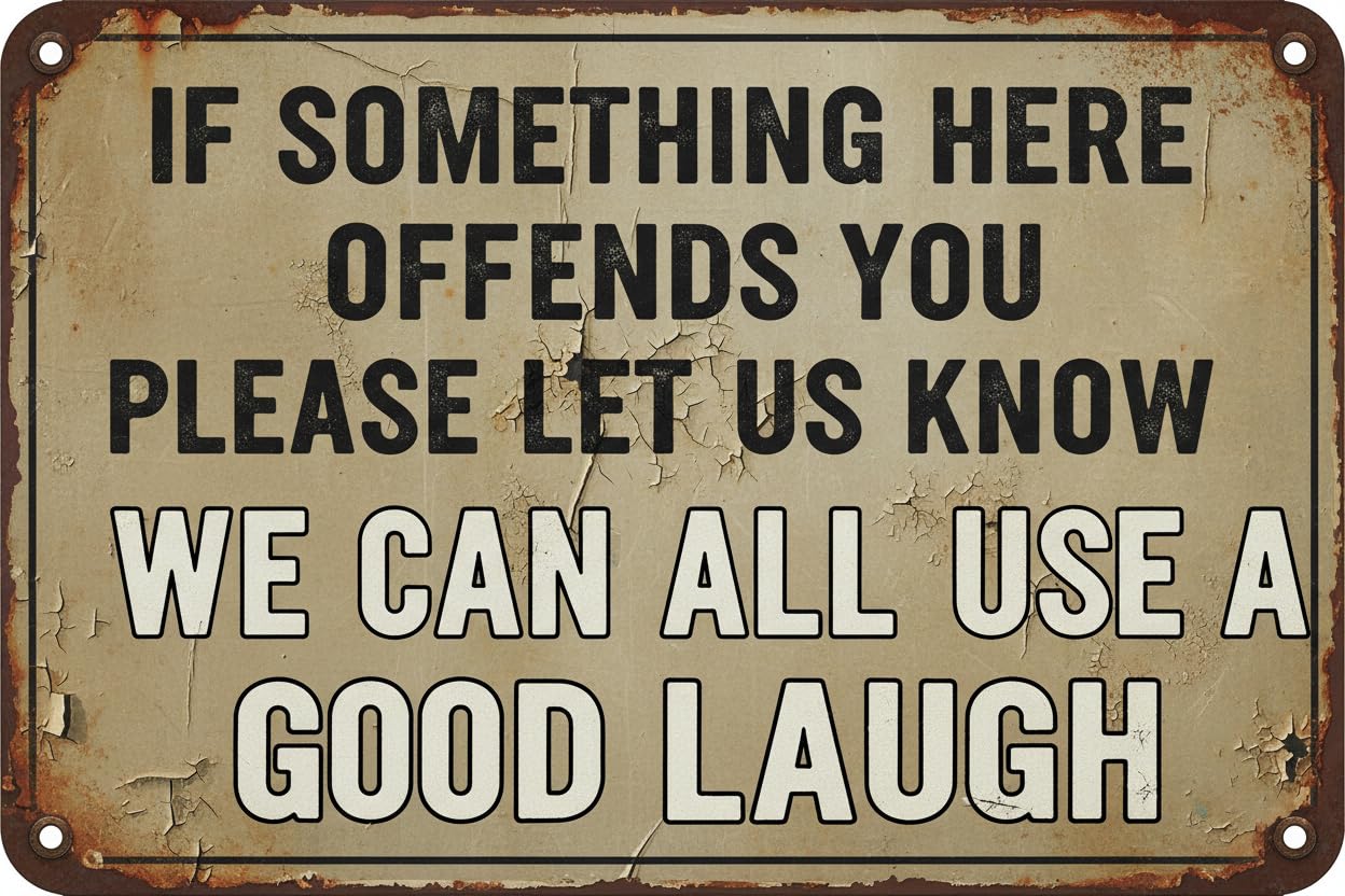 Funny Sarcastic Metal Tin Sign Bundle, Two 12x8 Inch Signs, Wall Dcor Gift Set- Man Cave Bar A Good Laugh I Would Agree With You Sign Combo Vintage Aluminum Plates Printed