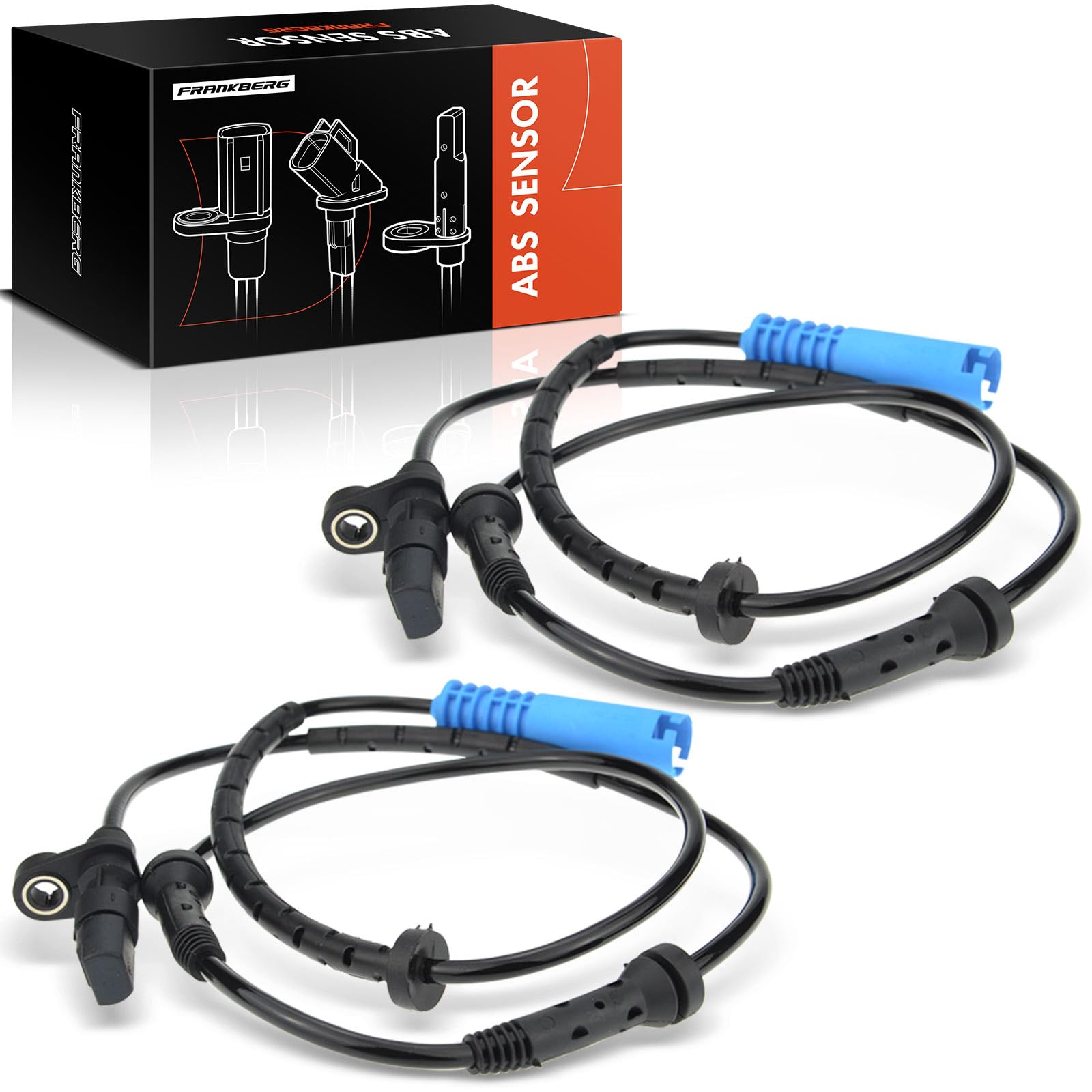 Frankberg 2x Sensor de velocidad de ruedas Sensor ABS Compatible con Serie 5 Touring E39 520i 520d 523i 525i 525d 525tds 528i 530d 530i 540i 1999-2004 Replace# 34521165536,34526756377