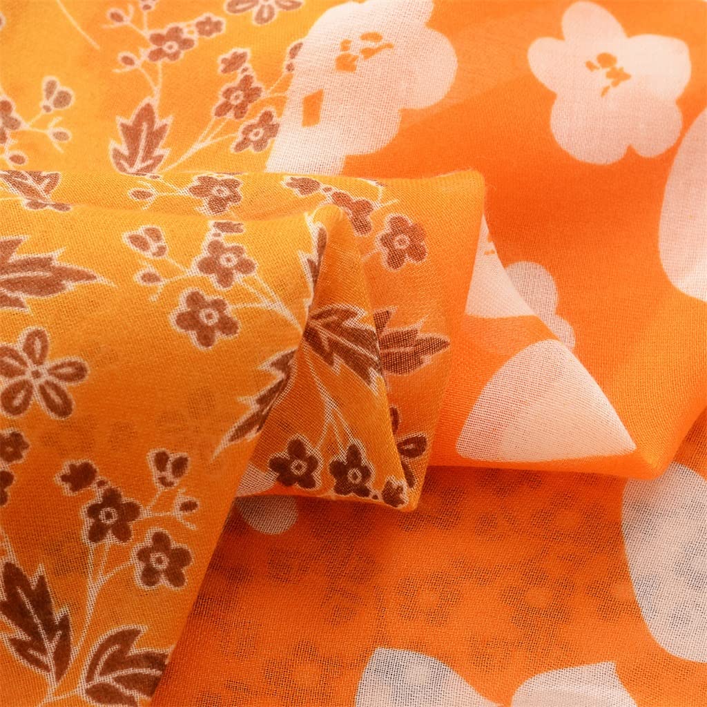 Chal con Flecos Florales, Bufanda para Mujer, Diadema de Cachemira, Bandana geométrica (Talla única)