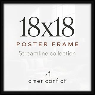 Americanflat 18x18 Poster Frame - Slim Molding - Black