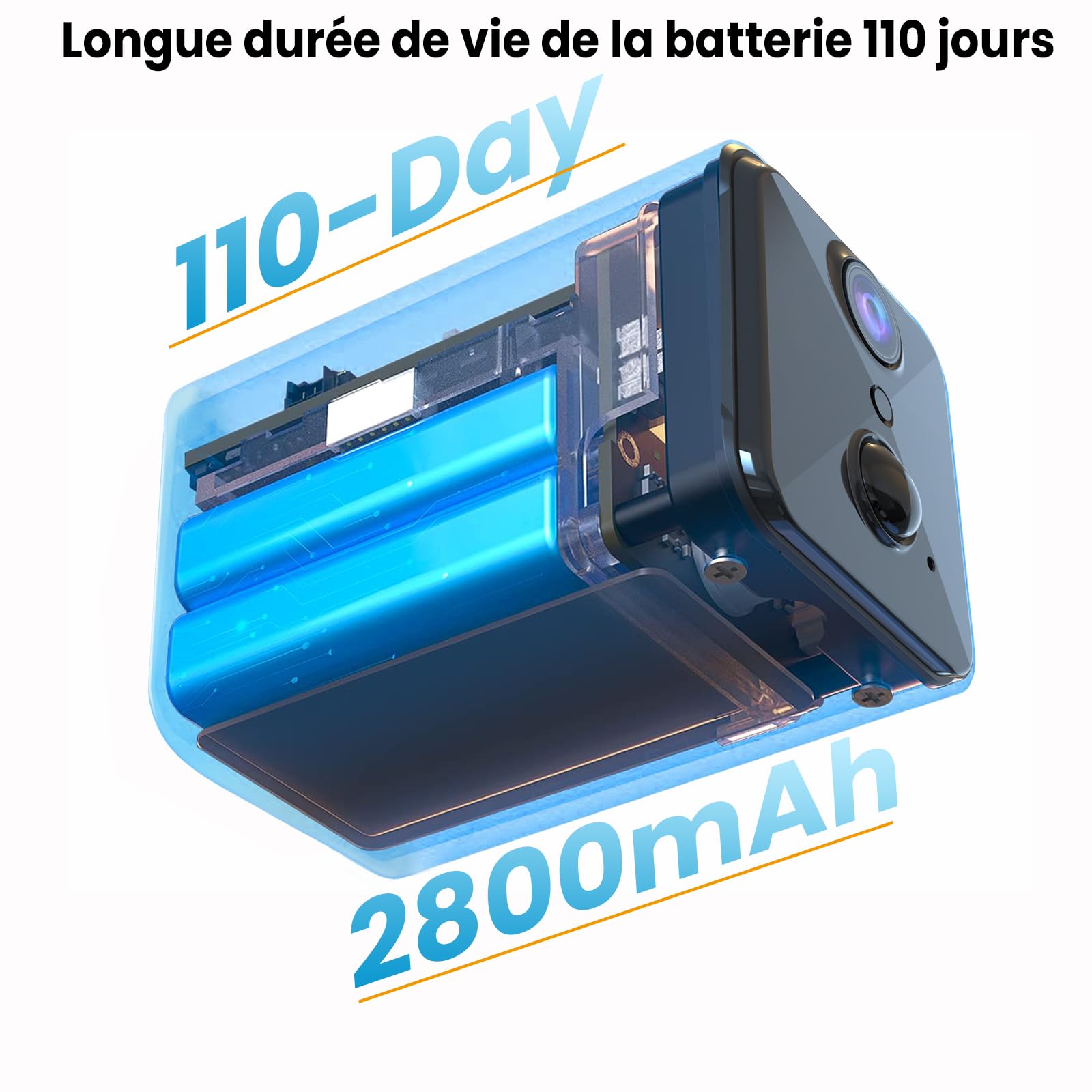 Javiscam Mini Camera WiFi 4K Surveillance Intérieur Extérieur Sans Fil Batterie Longue Durée Détection Mouvement Vision Nocturne