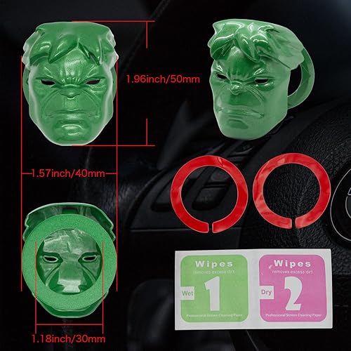 Miniatura 2 de Hulk - Cubierta protectora para botón de arranque y parada del motor de automóvil, cubierta protectora universal para interior de coche, anillo
