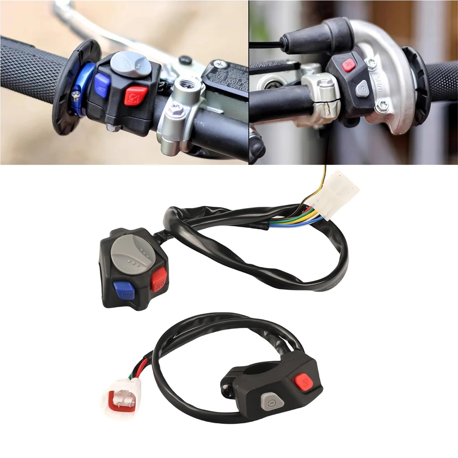 Ersatzschalter Motorrad Passend für TE FE TX FX EXC-F XCW Motorrad Flameout Stop Horn Kill Switch Lights Button(Set)