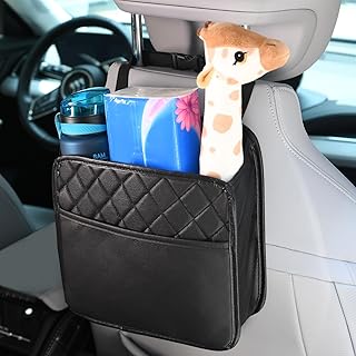 Autositz Organizer, Auto Mülleimer zum Aufhängen, Multifunktional Wasserdicht Auto Kinder Rücksitz Organizer, Mulleimer Innenraum