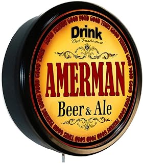Goldenoldiesclocks AMERMAN Beer and Ale Cerveza Lighted Wall Sign