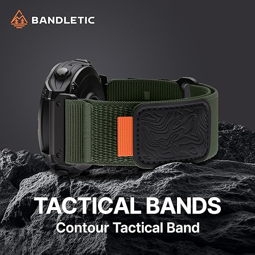 Miniatura 8 de Bandletic Correas de reloj de ajuste rápido de 0.866 in compatibles con Garmin Fenix 8 1.850 in 7 6 Pro 5 Plus, correa de nailon táctica resistente