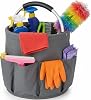 Cleaning Bucket Organiser Caddy, Cushioned Bag for Cleaning Products Organiser, Under Sink Storage for Cleaning Supplies with Handle,Grey