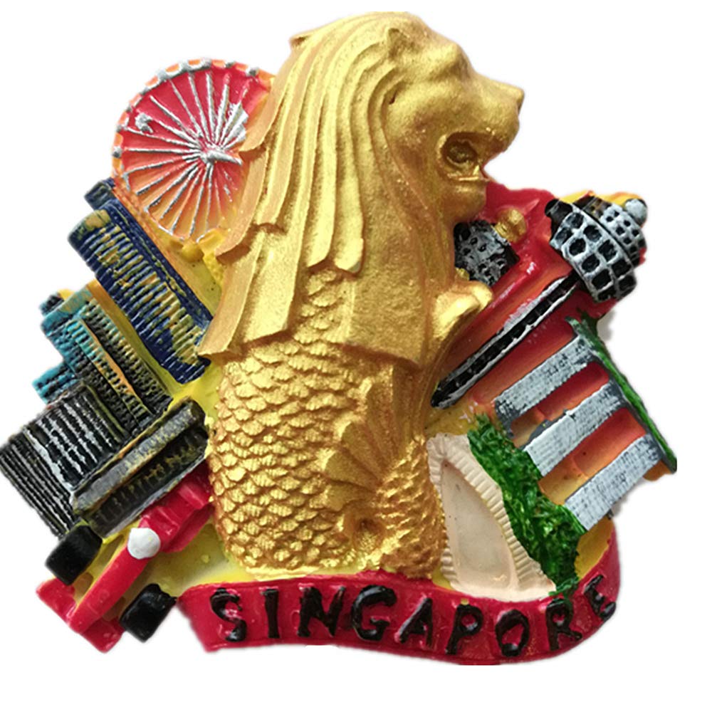 3D Singapore Fridge Magnet Home& kitchen decoration magnetic sticker Singapore refrigerator magnet travel souvenir gift