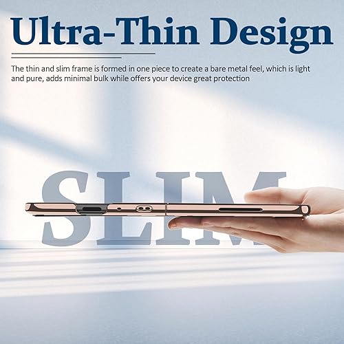 Miniatura 6 de Miimall Funda compatible con Samsung Galaxy Z Fold 5, policarbonato duro chapado transparente de lujo, cubierta trasera transparente, funda de