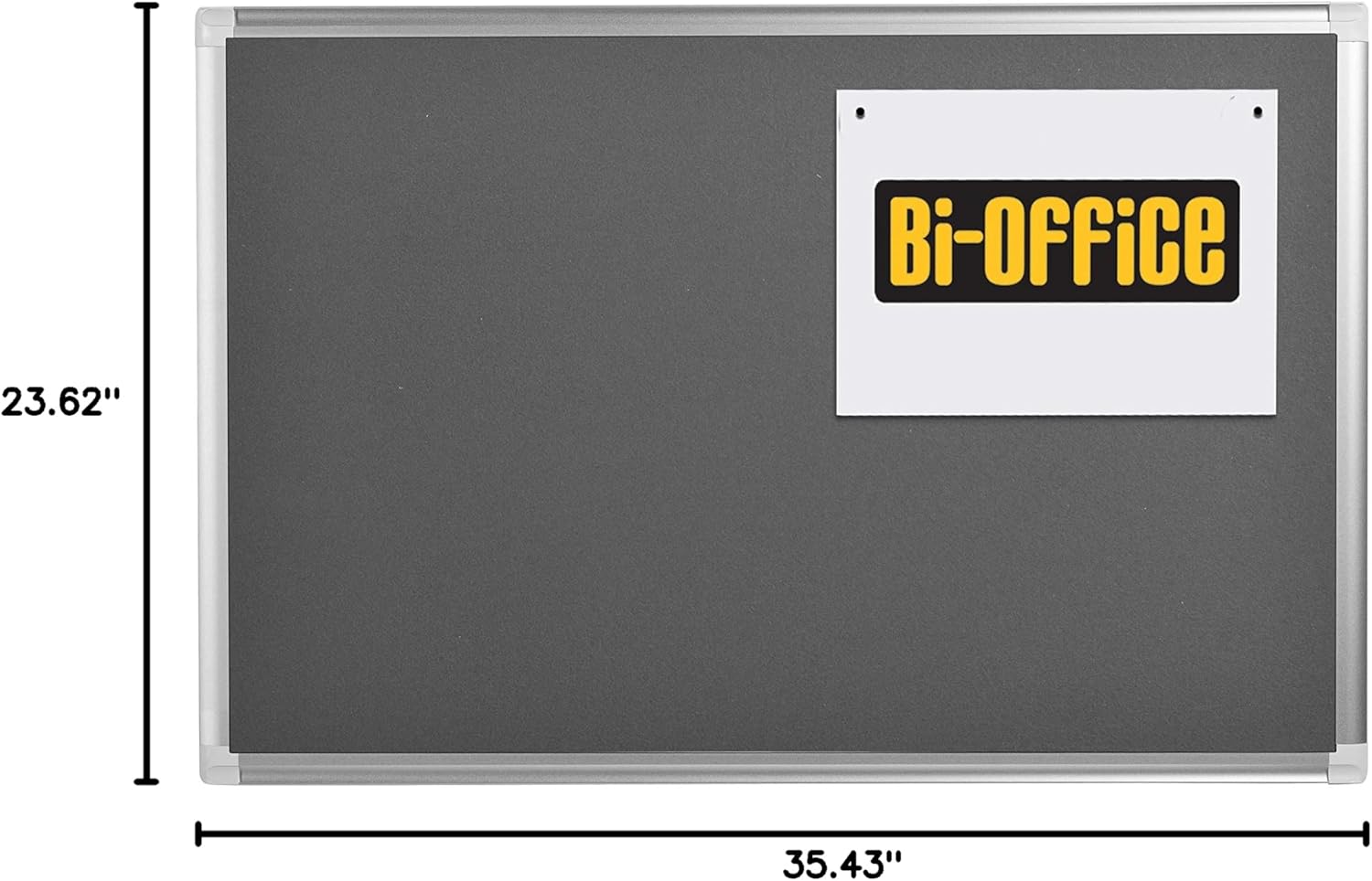 Bi-Office New Generation Grey Felt Notice Board, 90 x 60 cm, Aluminium Frame