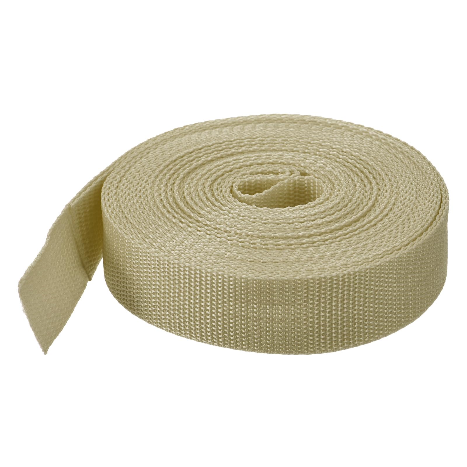 MECCANIXITY Lightweight Polypropylene Webbing Strap 0.8" 10 Yard Backpack Strapping Band Light Khaki for Outdoor Luggage Cargo Straps