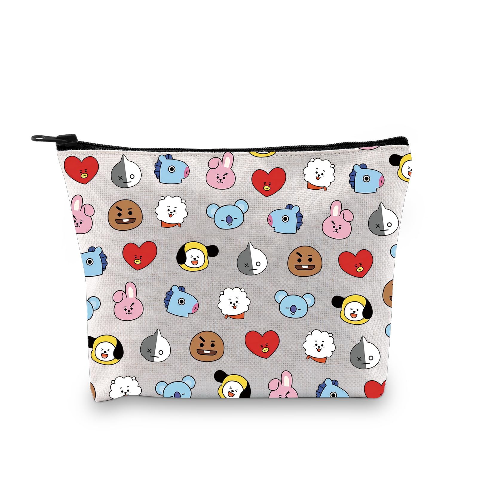 TOBGBE Korean Bangtan Cosmetic Makeup Bag Korean Fans Gift Korean Group Zipper Pouch Bag Band Album Merch for Fans Gifts, B-gtan Animal BAG, Adult