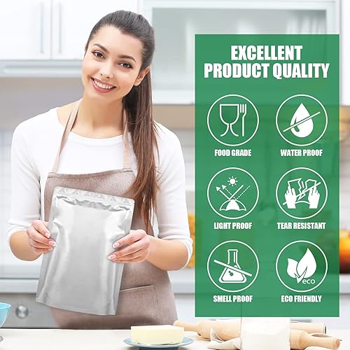 Miniatura 4 de Bolsas de Mylar de 5 galones para almacenamiento de alimentos, bolsas de Mylar de 10.5 mil con absorbentes de oxígeno, bolsa de Mylar de 2000 cc-10,