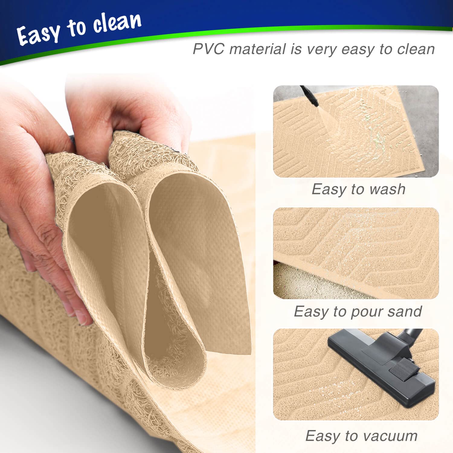 WePet - Alfombrilla de arena para gatos, tamaño grande, de PVC suave y duradero, sin ftalatos, resistente al agua, fácil de limpiar, lavable, control de dispersión, alfombra de caja de arena, 35 x 23