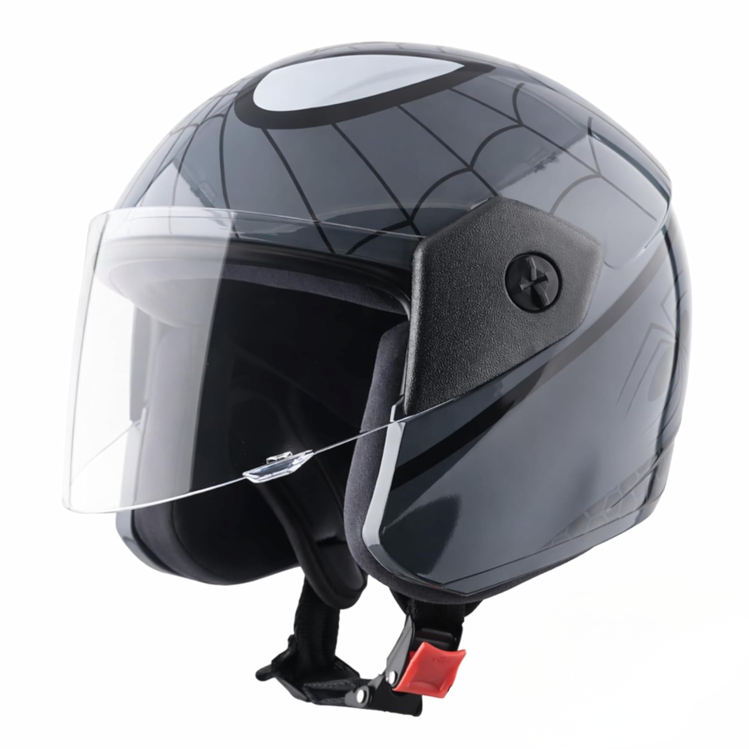 Vega Buds Junior Marvel Spiderman Graphic Open Face Helmet for Kids – Lightweight Design, Superior Comfort & Safety, Stylish Black Grey – XS-image-5