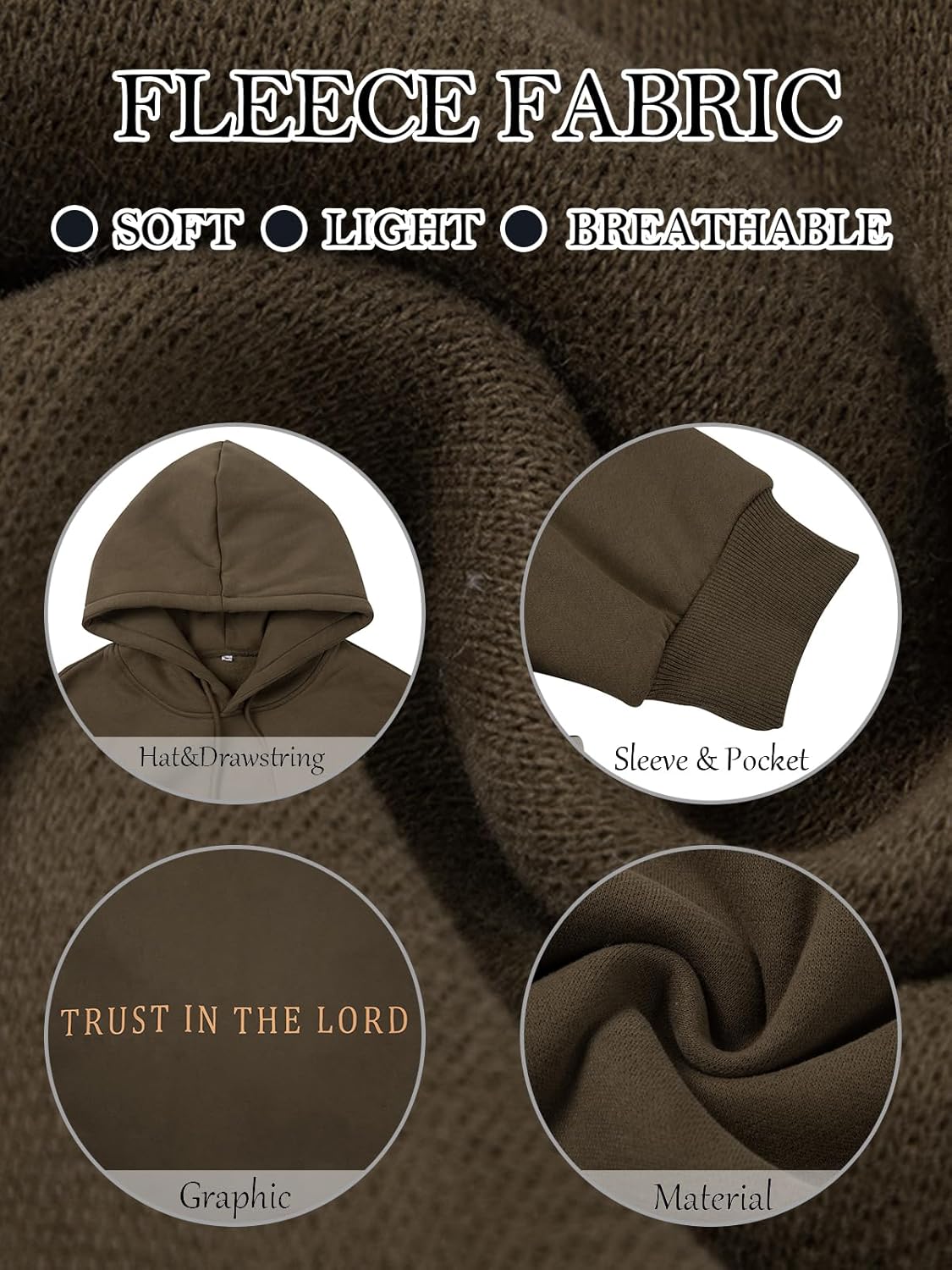 Christian Hoodies for Men Religious Faith Jesus Hoodie God Bible Verse Cross Sweatshirts Trendy Graphic Pullover - Image 6