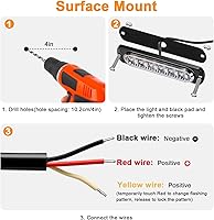 Vista 6 de EEEKit 10 luces LED estroboscópicas de emergencia, 6 LED ámbar blanco estroboscópico luces intermitentes de emergencia de montaje en superficie
