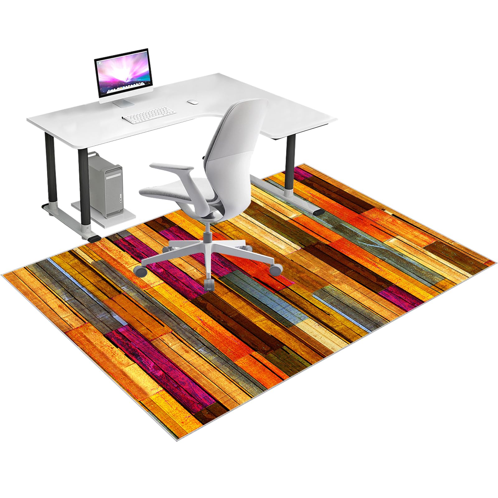 Office Chair Mat for Hardwood Floor, Computer Chair Mat for Carpet, Non Slip Gaming Computer Desk Chair Mat for Carpets, Floor Protectors for Rolling Chairs, Office Rug for Hard Floors 70 x 100 cm