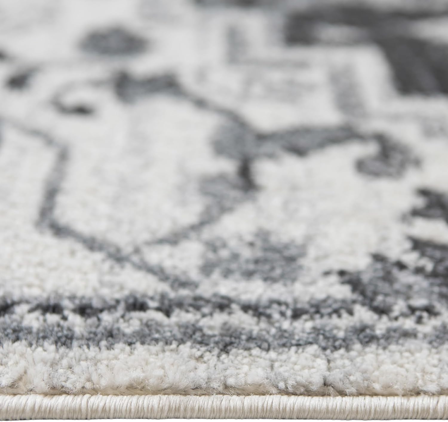 AMER Rugs – Alexandria Collection – 2×3 ft – Turkish Vintage Medallion Area Rug – Bordered, High-Traffic, Pet-Friendly, Stain Resistance – Dark Gray