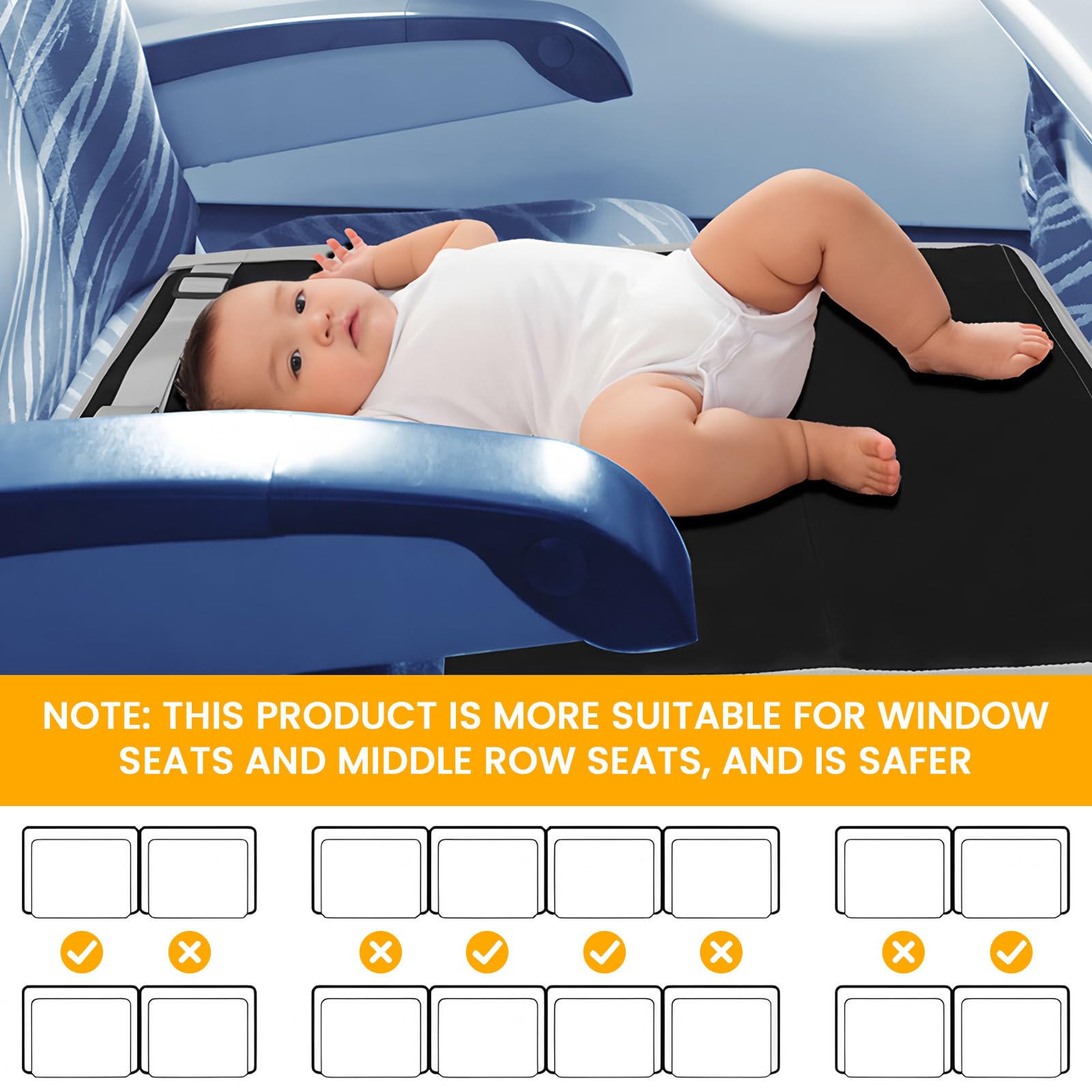 Letto Per Bambini In Aereo,Poggiapiedi Per Aereo,79x44 Cm Poggiapiedi Per Aeroplano,Leggero E Pieghevole,Viaggio Portatile Cose Essenziali,Bambini In Aereo Per Riposare Le Gambe E Sdraiarsi