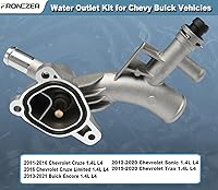 Vista 4 de Carcasa de termostato de refrigerante de motor de aluminio con salida de agua compatible con Chevy Cruze 2011-2016, Chey Sonic 2012-2020, Chevy Trax
