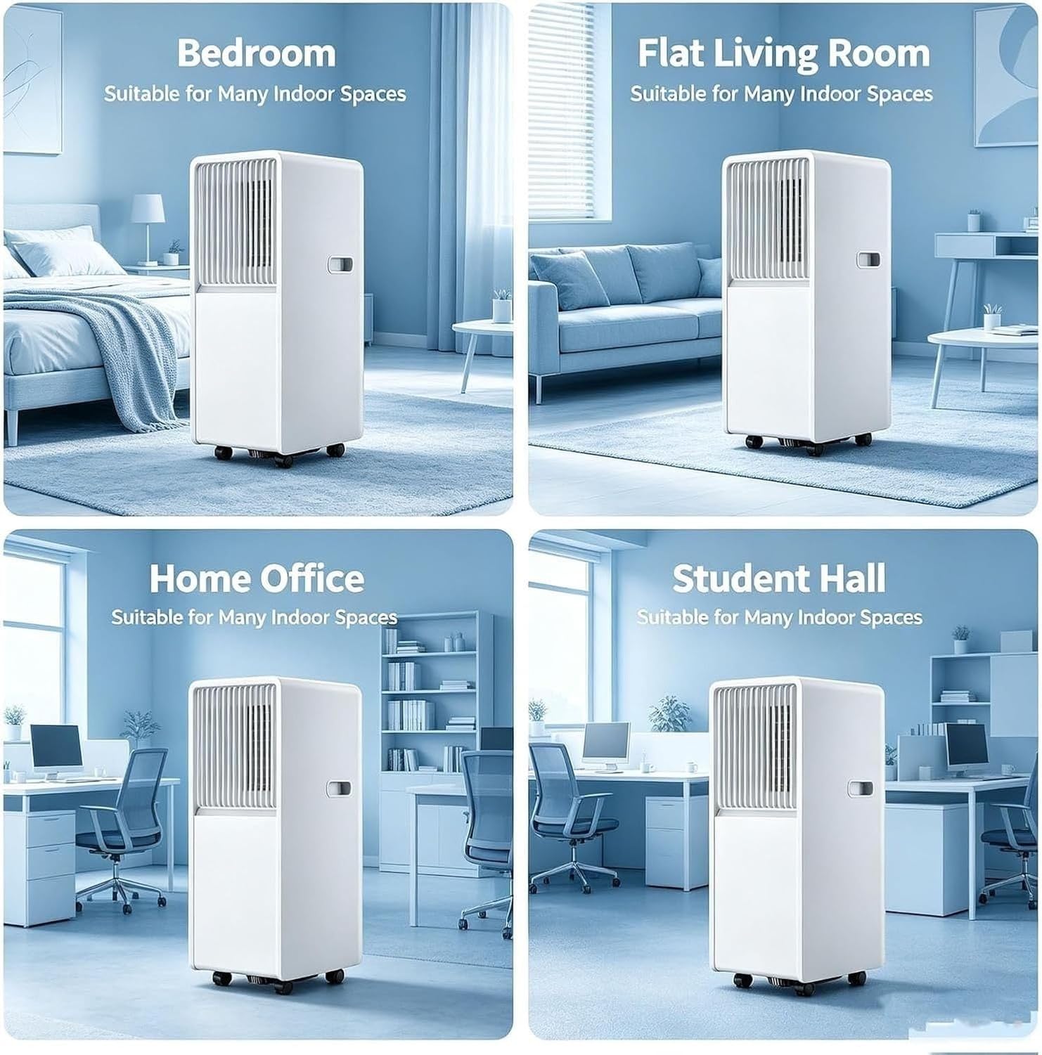 Aire acondicionado portátil 14000 BTU, enfriador de aire móvil con mando a distancia, temporizador programable 24 h, funcionamiento silencioso, ruedas para dormitorio Uf, estilo 5, 14000 BTU