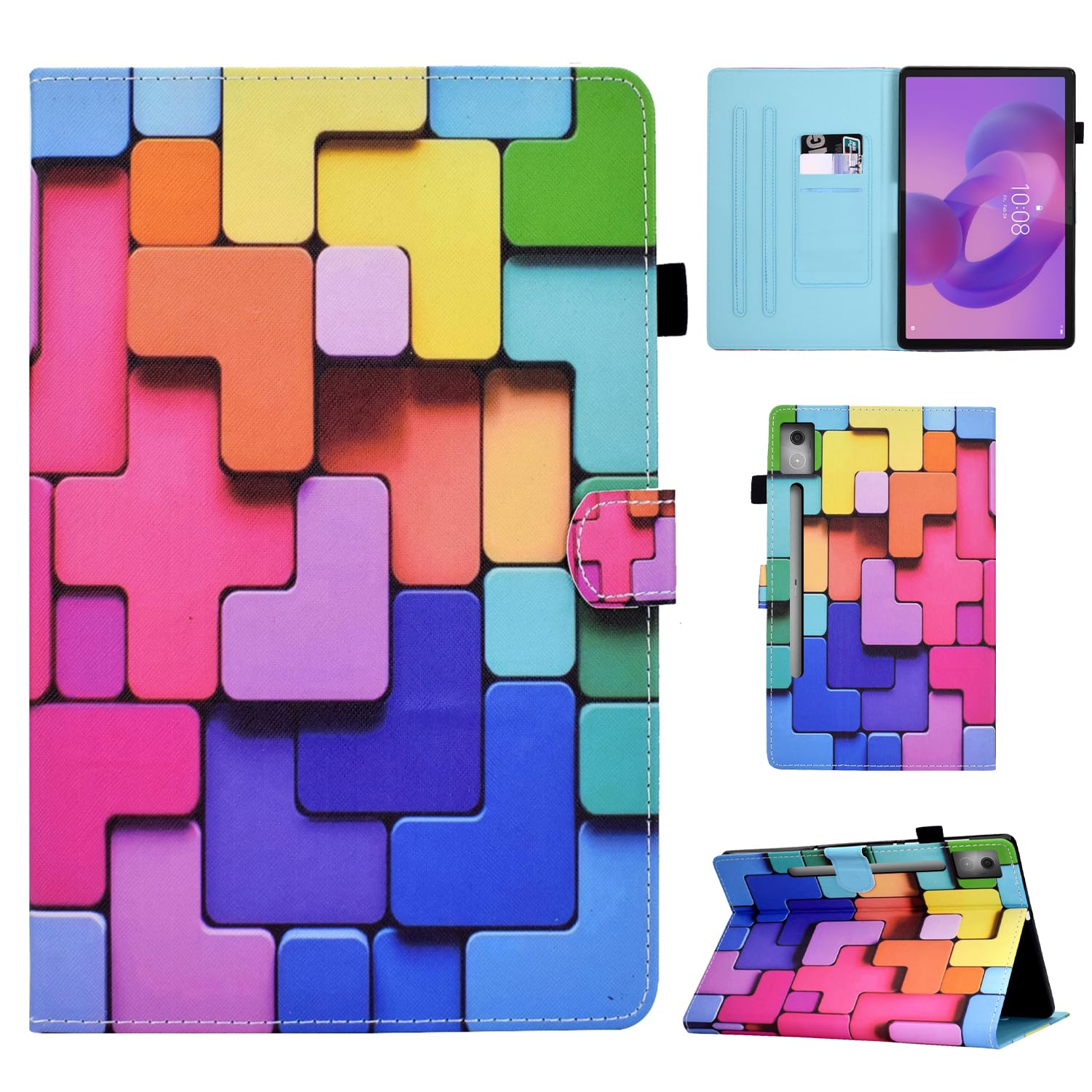 LSPCASA Hülle für Lenovo Idea Tab Pro 12,7 Zoll 2025 TB373FU TB375FC Premium PU Leder Flip Case mit Kartenfächern und Standfunktion Tablet Hülle für Lenovo Idea Tab Pro 12.7"