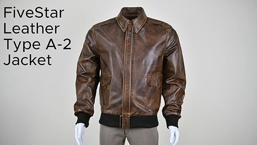 FIVESTAR LEATHER Men's Air Force A-2 Leather Flight Bomber Jacket