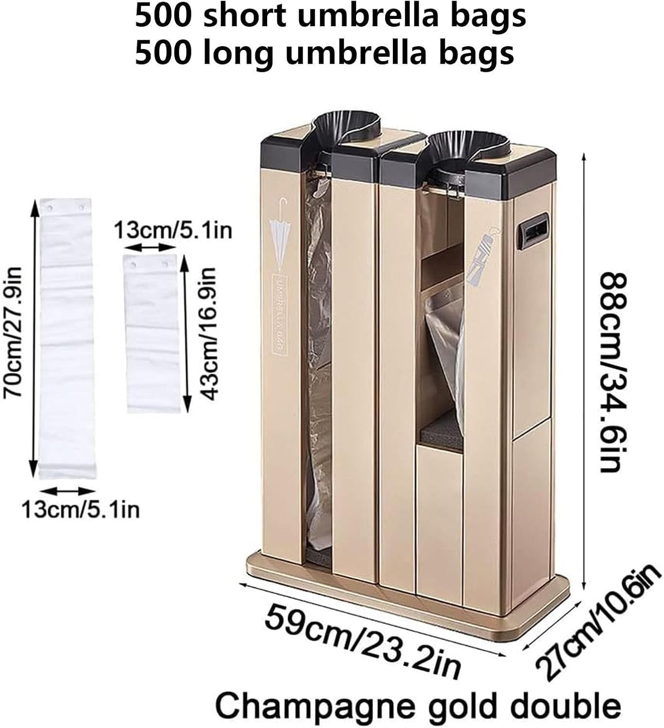 Machine Automatique d'emballage de parapluies humides à Double Fente, incluant 500 Sacs Longs et 500 Sacs Courts, Support pour Usage Professionnel