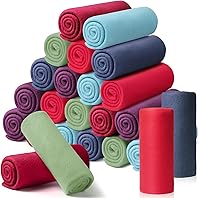 Shimeyao 24 Pack Fleece Throw Blankets Soft Warm Lightweight 50x60 Inch Cozy Throws Bulk 6 Colors for Bed Couch Gifts