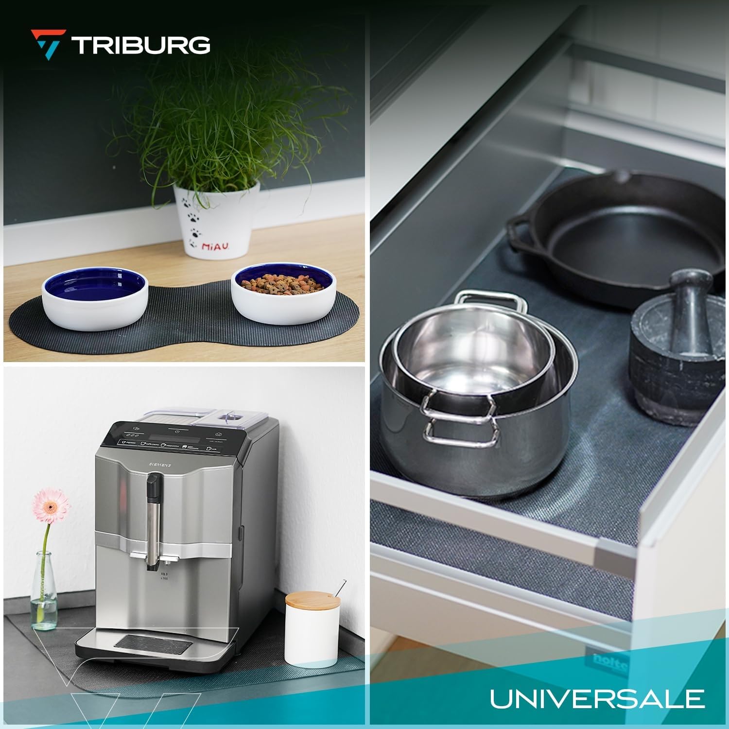 TRIBURG Tappetino universale antiscivolo 120x100cm Tagliabile e impermeabile - Tappetino per bagagliaio auto - Tappetino antiscivolo auto - Tappetino antiscivolo cassetti