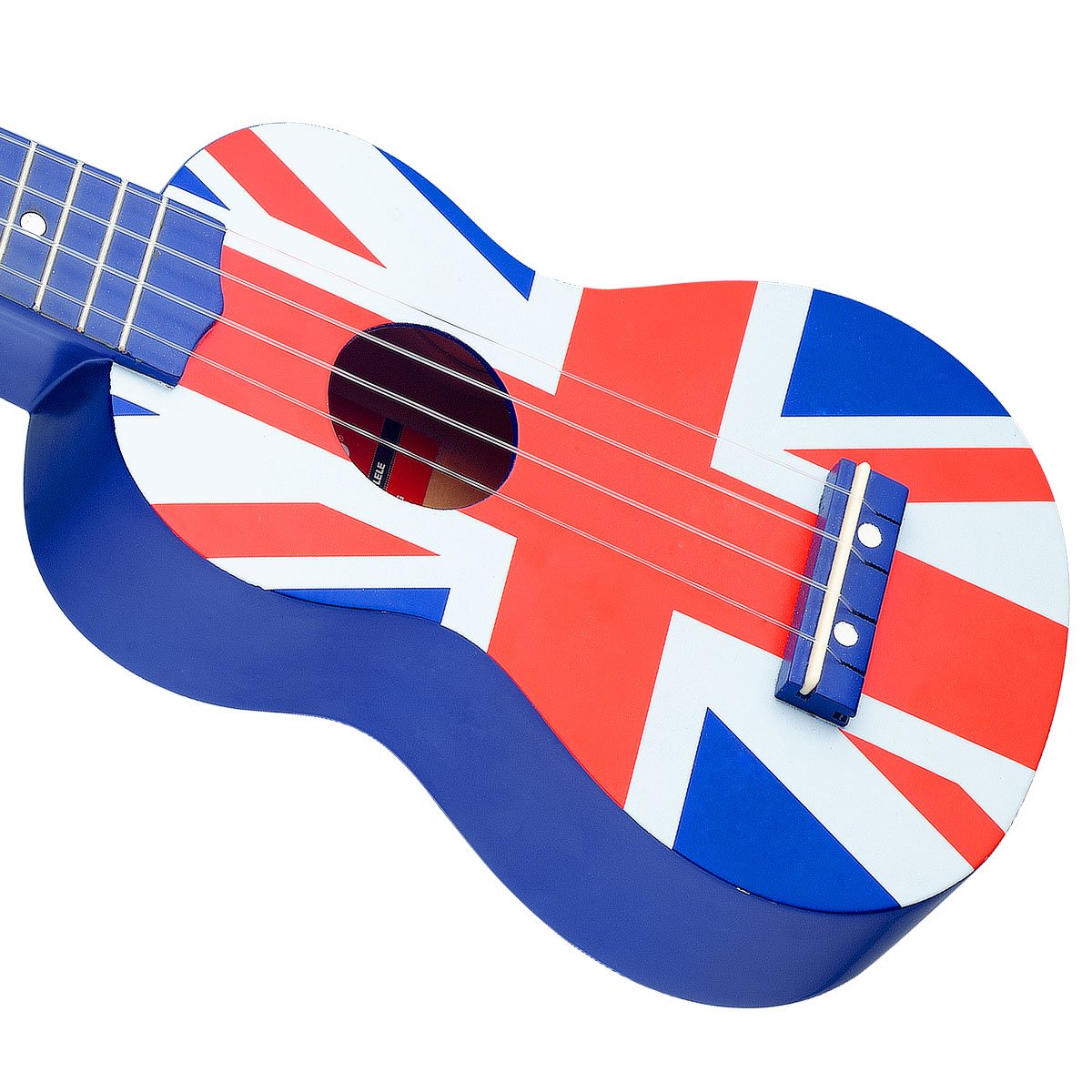 Stagg US-UK Ukulele sopranowe UK flaga z torbą + uchwyt ścienny keepdrum