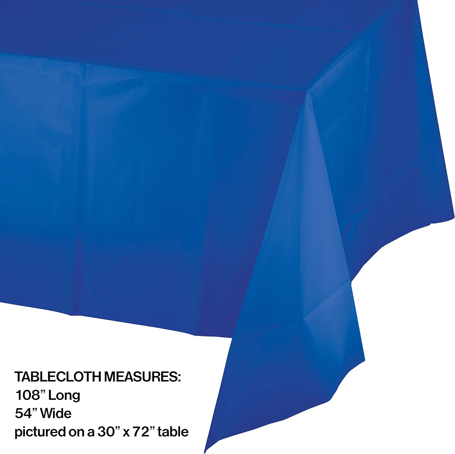 Creative Converting Tissue/Poly Tablecover Table Cover, 54" x 108", Cobalt image 2