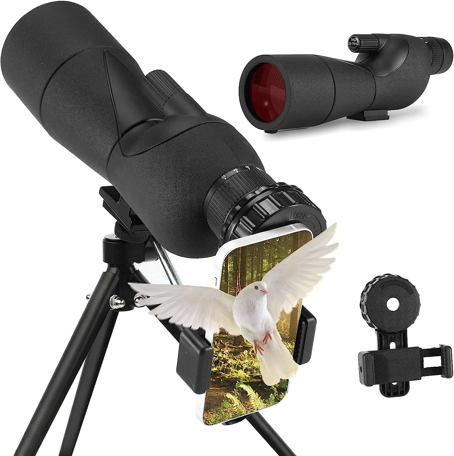 2575x60 ED Spotting Scopes for Target Shooting with Extendable Tripod