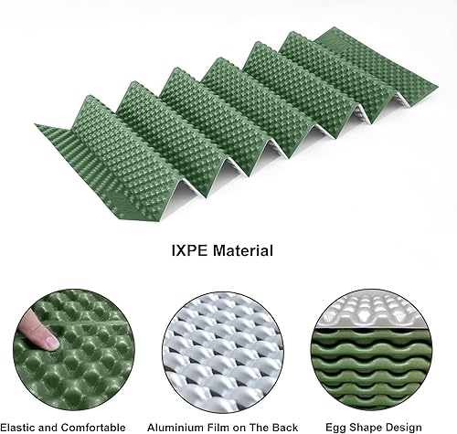 Miniatura 2 de YIKI - Colchoneta de espuma de celda cerrada para campamento, 72.8 x 22 pulgadas, alfombrilla de dormir de espuma plegable ultraligera con capa
