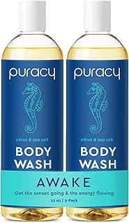 Puracy Body Wash, Gently Scented with Citrus & Sea Salt, Natural Body Wash, 98.6% Pure Plant Ingredients, Moisturizing Sho...