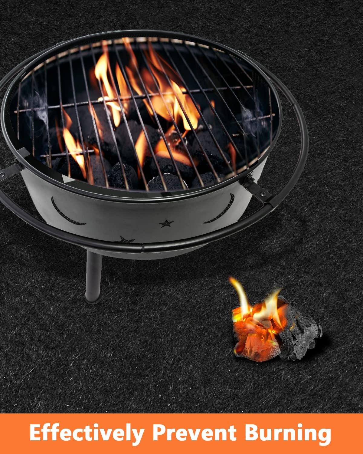 BAIPOK Grill Mats for Outdoor Grill, 48"X 30" Fire Pit Mat Fireproof Mat, Hearth Mats for Fireplaces Fire Resistant, Wood Stove Hearth Pads, BBQ Grill Mat Deck and Patio Protective Mats, Reusable : Patio, Lawn & Garden